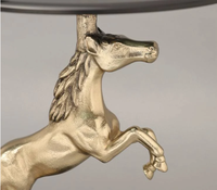Table basse réglable Azora Industries Majestic Stallion Horse Design, style moderne antique, en verre flotté transparent de 10 mm, mobilier de maison