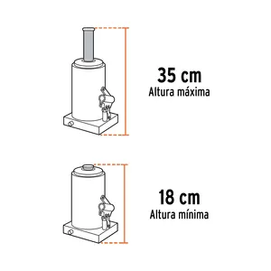 Gato hidráulico de botella de 2 toneladas, TRUPER - Product Image 2