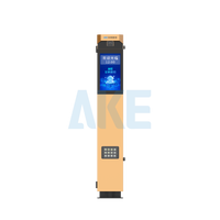 Système de reconnaissance de plaques d'immatriculation tout-en-un AKE avec écran LED, barrière, caméra et connexion réseau TCP en acier inoxydable