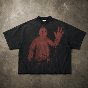 เสื้อยืดคัสตอมทรงครอป 300GSM ผ้าคอตตอนหนานุ่ม ซักย้อมสีแบบแอซิดวอช ทรงโอเวอร์ไซส์ บ็อกซี่ พิมพ์ลายกราฟิกประดับเพชร สไตล์สตรีทแวร์ เสื้อยืดผู้ชาย - Product Image 1