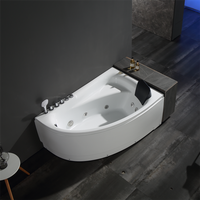 Baignoire autoportante moderne en acrylique, luxueuse, avec drain intégré, pour SPA, hôtel, villa, commande informatisée, intérieur/extérieur