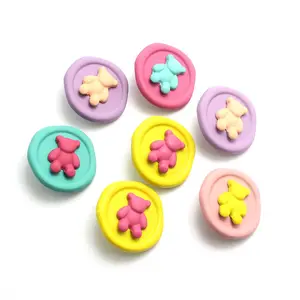 Colorful Bear Metal Button For Children's Sweater Craft Decorations Clothing DIY Craft Cartoon Spray Paint Sewing Button