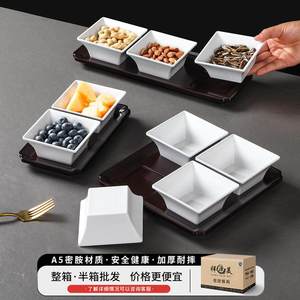 <b>Melamine</b> Serving Trays 4 Compartment Rectangular For Snacks Fruits Hotel Use - Product Image 3