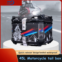 Ensemble de sacoches latérales pour moto en aluminium 45L 38L, ajustement universel, robustes, étanches, pour le tourisme et l'aventure