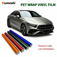 Film adhésif PVC souple mat gris-vert, sans bulles, à changement de couleur, 1,52*17m, rouleau de vinyle pour covering automobile