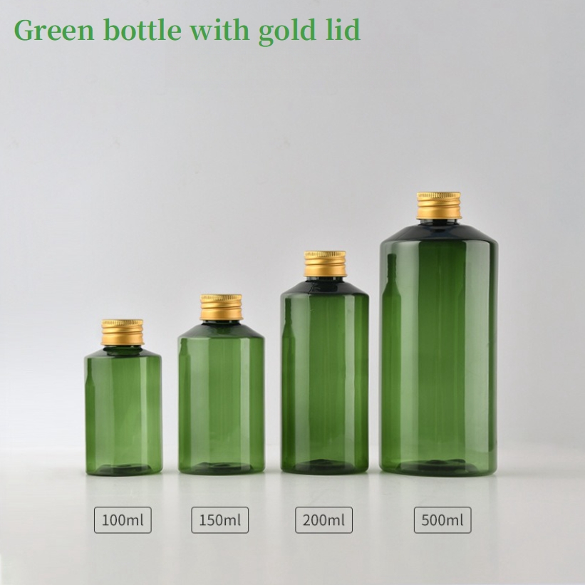 Bouteille verte avec bouchon doré