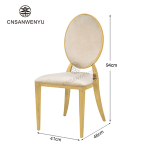 Cadeiras de Casamento Douradas Empilháveis Modernas |   Cadeiras de Jantar de Luxo em Aço Inoxidável para Eventos e Banquetes em Hotéis - Product Image 5