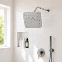Pommeau de douche mural écologique de 8 pouces en acier inoxydable, effet pluie, pour une construction durable