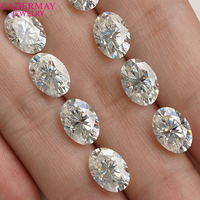 Cadermay D VVS1 Moissanita Ovalada 2*4mm-10*14, Piedras Preciosas de Moissanita Sueltas al por Mayor, Moissanita Sintética de Lujo