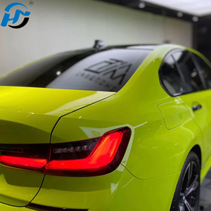 PET TPU Cast Factory Venta al por mayor PET HD Gloss Crystal Yellow Green Car Wrap Vinilo Un rollo completo Tamaño 1.52X1 8M/5X60FT - Product Image 3
