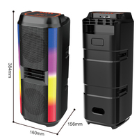 ZQS42101 Nouvelle enceinte tour de karaoké sans fil Bluetooth avec double woofer stéréo de 4 pouces, éclairage RGB, basses HIFI, pour fêtes en extérieur