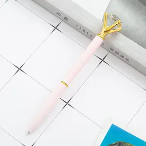 Kişilik kristal elmas kalem Bling Metal tükenmez kalem ofis ve okul özel Logo promosyon kırtasiye hediye