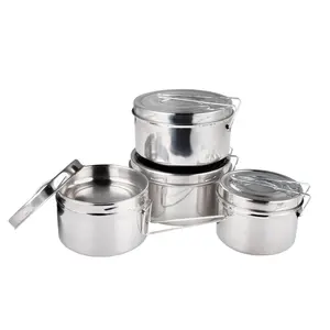 Bestseller Edelstahl Massenlunchbox Lebensmittellagerung runder Behälter für Erwachsene metallstabelbare Massenbox für Lebensmittel