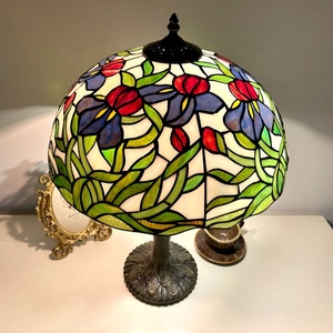 Longhuijing 16 Inch for Dome Stained Glass <b>Rose</b> Pattern E27 AC Powered LED 2700K Mediterranean Flexible Simple Eco-Friendly - Product Image 5