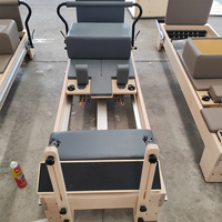 Equipo de Pilates para Estudio, Máquina de Madera de Arce Comercial para Entrenamiento de Pilates, Reformer de Pilates para Estudio de Yoga
