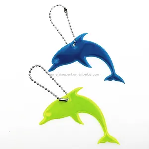 BSCI fábrica de delfín suave de PVC reflexivo llavero
