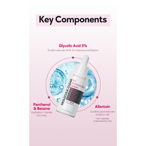[NINELESS] Sérum resurfaçant à l'acide glycolique 5% Molecule Clear 30ml pour exfoliation chimique AHA et peeling pour une peau lisse - Product Image 6