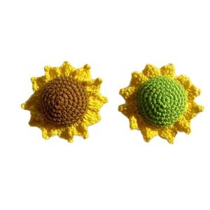 Decoración Tejida <span class=keywords><strong>a</strong></span> Mano con Forma de Girasol, Decoración para el Hogar, Material de Lana, Flores Tejidas al por Mayor - Product Image 5