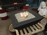 Table de foyer extérieur au gaz de style moderne, fabrication chinoise sur mesure, avec télécommande, pour chauffage de patio, en acier au carbone