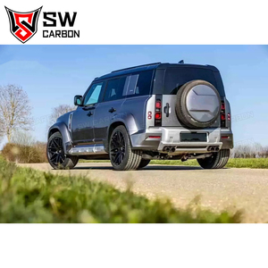 Kit de cuerpo ancho estilo <span class=keywords><strong>Defender</strong></span> LM para <span class=keywords><strong>Land</strong></span> <span class=keywords><strong>Rover</strong></span> <span class=keywords><strong>Defender</strong></span> 90 110 parachoques delantero rejilla capó faldones laterales guardabarros - Product Image 5