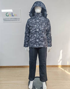 时尚雪装女男青年2件套羊毛雪装连帽滑雪夹克裤子套装 - Product Image 6