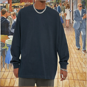 Camiseta Casual de Manga Corta con Cuello Redondo para Hombre, Diseño Sencillo, Tejido de Punto Holgado 100% Algodón, Calidad Premium - Product Image 2