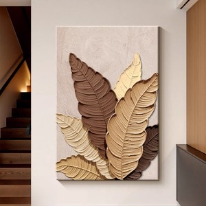 Peinture à l'huile peinte à la main, cadre rectangulaire blanc pour hall d'entrée, art décoratif - Product Image 3