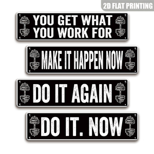 Obtienes lo <span class=keywords><strong>que</strong></span> <span class=keywords><strong>te</strong></span> esfuerzas por conseguir, Letrero Metálico Vintage, Decoración de Pared con Motivación para el Gimnasio - Product Image 1