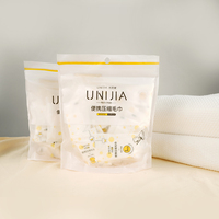 Toalla Comprimida en Formato Moneda, Artículos de Baño Desechables, Envueltos Individualmente, Portátiles para Viaje, Toalla Facial Comprimida Biodegradable OEM