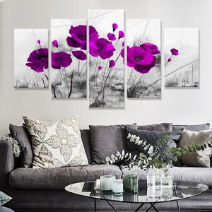 Cuadro Decorativo Moderno de 5 Piezas en Lienzo de Alta Calidad con Arte Floral para Pared - Product Image 2