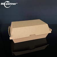 BH2 mini boîte à déjeuner à emporter biodégradable de 6 pouces en carton ondulé pour la livraison