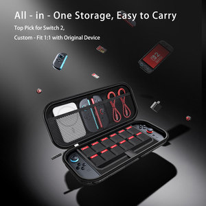 Bjbt Mang trường hợp túi cho Nintendo chuyển đổi 2 bán buôn tùy chỉnh không thấm nước carrving EVA Trường hợp với 12 trò chơi khe cắm thẻ - Product Image 6