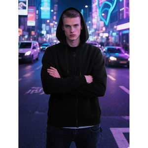 Sudadera con capucha informal con cremallera para hombre para todas las estaciones Diseño de bolsillos para ocasiones casuales y al aire libre Sudadera con capucha para hombre - Product Image 2