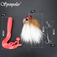Spinpoler Big Mouse Leurre de pêche en PVC pour gros poissons de mer, pêche à la traîne en eau salée, équipement de pêche au maquereau et au poisson-chat