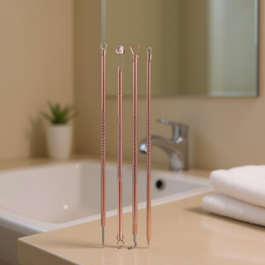 Kit de suppression des points noirs Myrva, 4 pièces, aiguilles en cuivre pour l'acné, outil de soin de la peau du visage - Product Image 2