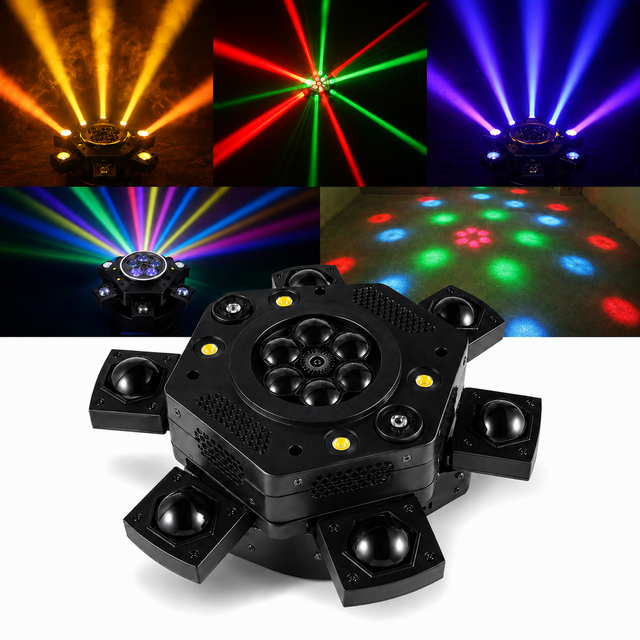 Factory Direct 150W LED Mini Head Moving Stage Light Six Armed RGBW Strobe Effect DMX512 Party KTV Light for OEM/ODM