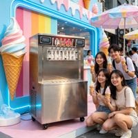 Vente flash : Machines à faire des glaces molles à 7 saveurs pour les entreprises, camions de glaces, longue durée de vie et qualité parfaite