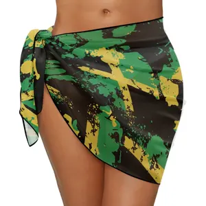 Hot Sale Jamaica Paint Style Women's Sarong Coverups Chiffon Bathing Suit Wrap Skirt Swimsuit Beach Wraps Swim Sarongs In Bulk