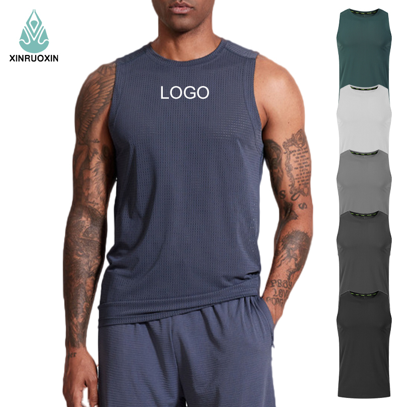 Solid Summer Vest Mens Mesh Tank