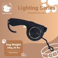 Laisse pour chien en nylon avec LED rechargeable, éclairage nocturne, motif uni, style tendance, design réfléchissant pour la sécurité