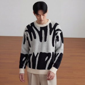 Suéter de punto vintage para <span class=keywords><strong>hombre</strong></span>, modelo holgado, con <span class=keywords><strong>cuello</strong></span> <span class=keywords><strong>redondo</strong></span> y colores contrastantes, de manga larga - Product Image 4