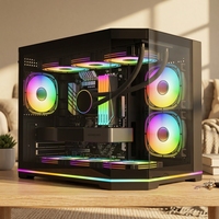 Nouveau design, châssis de PC de jeu ATX M-MATX en verre trempé panoramique, boîtier de serveur de bureau haut de gamme