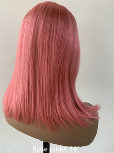 <span class=keywords><strong>Perruque</strong></span> Lace Frontale DX012 Dyna Street Bob Rose Poudré, Cheveux Humains <span class=keywords><strong>Harley</strong></span> Bob 14 pouces pour Femmes Noires, Chapeau Bob Jacquemus - Product Image 3