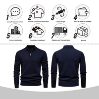 Pull à col montant pour homme en maille tricotée décontractée, coupe ajustée, col roulé, pull polo, vente en gros, automne-hiver 2025