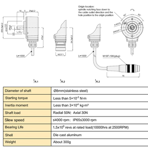 Bộ mã hóa mã màu xám trục rắn tuyệt đối sj50 đường kính 8mm D hình <span class=keywords><strong>CW</strong></span> CCW DC8-30V 5bit 6bit 7bit 8bit 9bit 10bit 11bit 12bit - Product Image 3