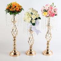 Vase de table en fer forgé pour mariage, chandelier en cristal, porte-fleurs pour restaurant occidental, support de fleurs, guide routier de galvanoplastie