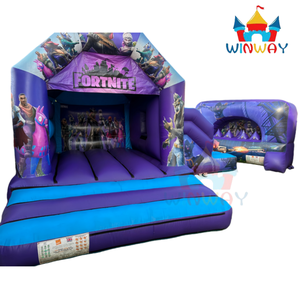 Château gonflable populaire <span class=keywords><strong>Fortnite</strong></span>-Battle Royale avec toboggan, aire de jeux de tir pour location de fête en intérieur et en extérieur - Product Image 2