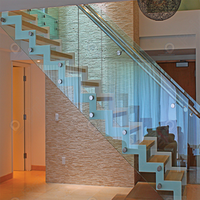 Glasbalustrade mit Abstandshaltern, Glasgeländer mit Abstandsbolzen für Treppen, Balkone, Villen, Terrassen und Handläufe