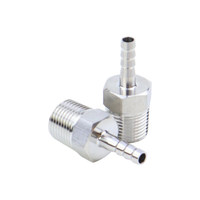 Raccord de tuyau 304/316, barbette 8-12 mm, filetage mâle NPT/BSPT 1/4-1/2, adaptateur de raccord de tuyau droit en acier inoxydable