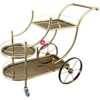 Chariot de service buffet 3 niveaux en acier inoxydable pour hôtels et restaurants, multi-usages et à prix abordable